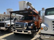 (San Antonio, TX) Terex/HiRanger XT55, Over-Center Bucket Truck mounted behind cab on 2010 Ford F750