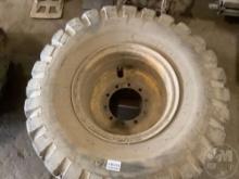 VOLVO WHEEL LOADER RIM AND TIRE, FOAM FILLED