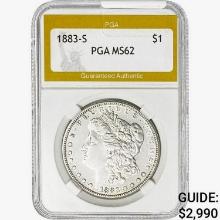 1883-S Morgan Silver Dollar PGA MS62