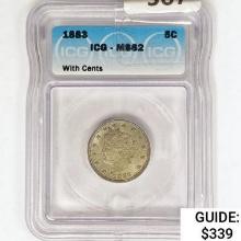1883 Liberty Victory Nickel ICG MS62 With Cents
