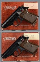 Two Walther PPK Semi-Automatic Pistols with Boxes