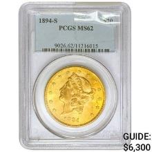 1894-S $20 Gold Double Eagle PCGS MS62