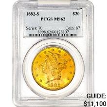 1882-S $20 Gold Double Eagle PCGS MS62