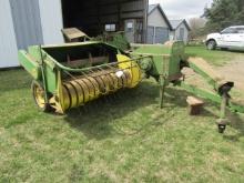 150. JOHN DEERE MODEL 24T SQUARE BALER WITH CHUTE, EJECTOR SHAFT