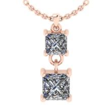 1.14 Ctw VS/SI1 Diamond 14K Rose Gold Necklace (ALL DIAMOND ARE LAB GROWN )(ALL DIAMOND ARE LAB GROW