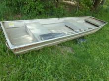 12' Aluminum Landau Jon Boat, w/(2) Aluminum Oars, m/n 1244F, Hull Number -