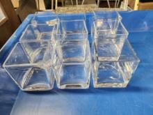 Nine Large Glass Containers, Maybe for Candles or Centerpiece