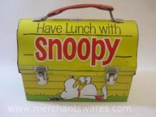 1968 Have Lunch with Snoopy Metal Lunchbox with Thermos 2868, United Feature Syndicate Inc, see