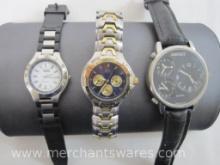 Three Wrist Watches includes Guess WaterPro G85338G, Surface 31922, Bijoux Terner A1909, 9 oz