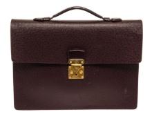 Louis Vuitton Burgundy Taiga Leather Serviette Clado Briefcase