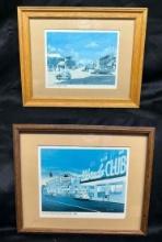 Pair of Las Vegas Framed Art by Stan Cline