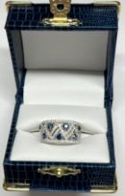 18KT WHITE GOLD 0.84CTW SAPPHIRE AND 0.60CTW DIAMOND RING WITH APPRAISAL