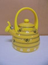 Bee Hive Porcelain Over Steel Tea Kettle