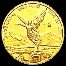 2002 Mexico 1/20oz Gold Libertad GEM BU