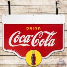 Drink Coca Cola DS Porcelain Sign w/ Bottles in Sun