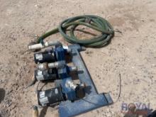 Three 2in Electric Water Pumps with Two 2 inch Suction Hoses