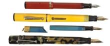 Fountain Pens (4), Mabie Todd Swan Flat Top, c.1920's, Tortoise w/GF trim &