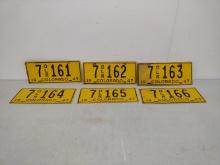 Six 1947 Colorado License Plates