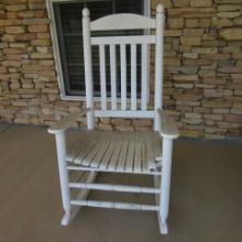 Painted White Slat Back Rocker