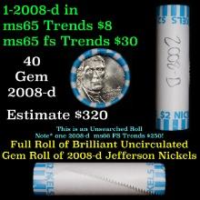 Shotgun Jefferson 5c roll, 2008-d 40 pcs Nickel Wrapper