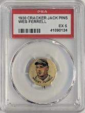 PSA EX 5 1930. CRACKER JACK PIN WES FERRELL