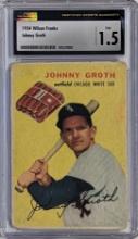 ULTRA RARE 1954 WILSON FRANKS CSG 1.5 JOHNNY GROTH CARD