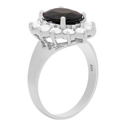 14k White Gold 3.16ct Sapphire 1.16ct Diamond Ring