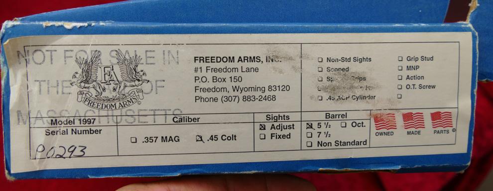 Freedom Arms Premier Grade 45 Colt Revolver