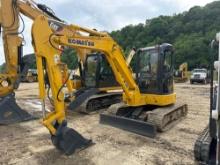 KOMATSU PC55MR-2 HYDRAULIC EXCAVATOR powered by diesel engine, equipped with Cab, air, front blade,