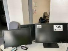 QTY (3) DELL COMPUTER LCD MONITORS MODEL: E198WFPF/1908FPT/G2410T, SN: CN0RW195728727BT1PMS/CN0FP182