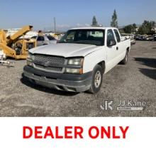 2003 Chevrolet Silverado 1500 Extended-Cab Pickup Truck Runs & Moves, Lifters Knocking