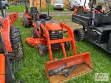 Kubota BX1500 4WD compact diesel tractor, with 54in mower deck, loader, power steering, 835 hrs.