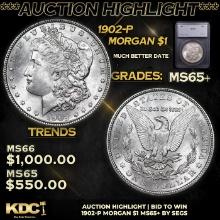 ***Auction Highlight*** 1902-p Morgan Dollar 1 Graded ms65+ By SEGS (fc)