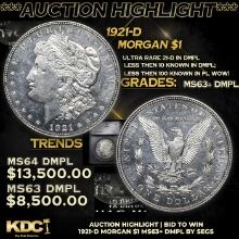 ***Auction Highlight*** 1921-d Morgan Dollar 1 Graded ms63+ DMPL BY SEGS (fc)