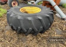 23/26 TRACTOR TIRE,  ON JOHN DEERE WHEEL