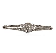 0.65 ctw Diamond Brooch - 14KT White Gold