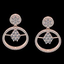 2.35 Ctw VS/SI1 Diamond 14K Rose Gold Dangling Earrings (ALL DIAMOND ARE LAB GROWN )