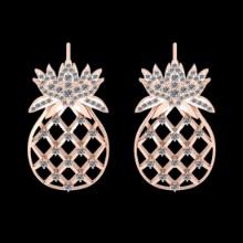 0.96 Ctw VS/SI1 Diamond 14K Rose Gold Earrings (ALL DIAMOND ARE LAB GROWN )
