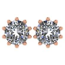 CERTIFIED 1.53 CTW ROUND D/VS2 DIAMOND (LAB GROWN Certified DIAMOND SOLITAIRE EARRINGS ) IN 14K YELL