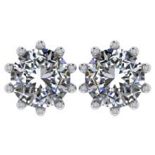 CERTIFIED 2.05 CTW ROUND H/SI2 DIAMOND (LAB GROWN Certified DIAMOND SOLITAIRE EARRINGS ) IN 14K YELL