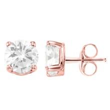CERTIFIED 2.08 CTW ROUND E/VS2 DIAMOND (LAB GROWN Certified DIAMOND SOLITAIRE EARRINGS ) IN 14K YELL