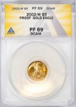 2002-W $5 Proof American Gold Eagle Coin ANACS PF69DCAM