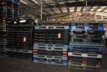 (3) STACKS OF MISC. SIZED PLASTIC PALLETS