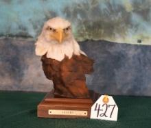 "The Sentry" Ceramic American Bald Eagle Head Bust on Stand