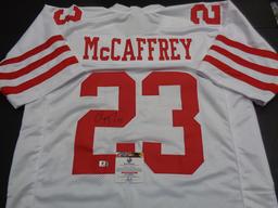 Christian McCaffery San Francisco 49ers Autographed Custom Football Jersey GA coa
