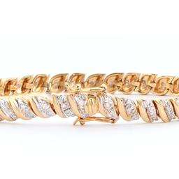 Plated 18KT Yellow Gold 0.39ctw Diamond Bracelet