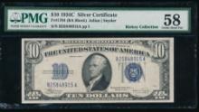 1934C $10 Silver Certificate PMG 58