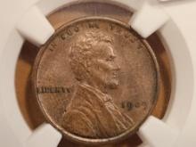 NGC 1909 VDB Wheat cent in Mint State 64 BN