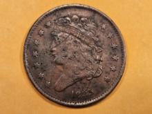 1835 Classic Head half-cent in Very Fine plus - details