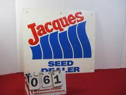 Jacques Seed Dealer Original Metal advertising Sign